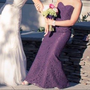 Long Strapless Lace Prom/Bridesmaid Dress